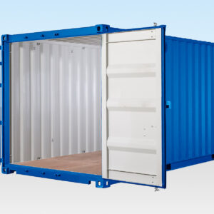 BUY 20FT SELF STORAGE CONTAINER WITH BAMBOO FLOOR – BLUE (RAL 5010) AT WWW.HELLOCONTAINERS.COM