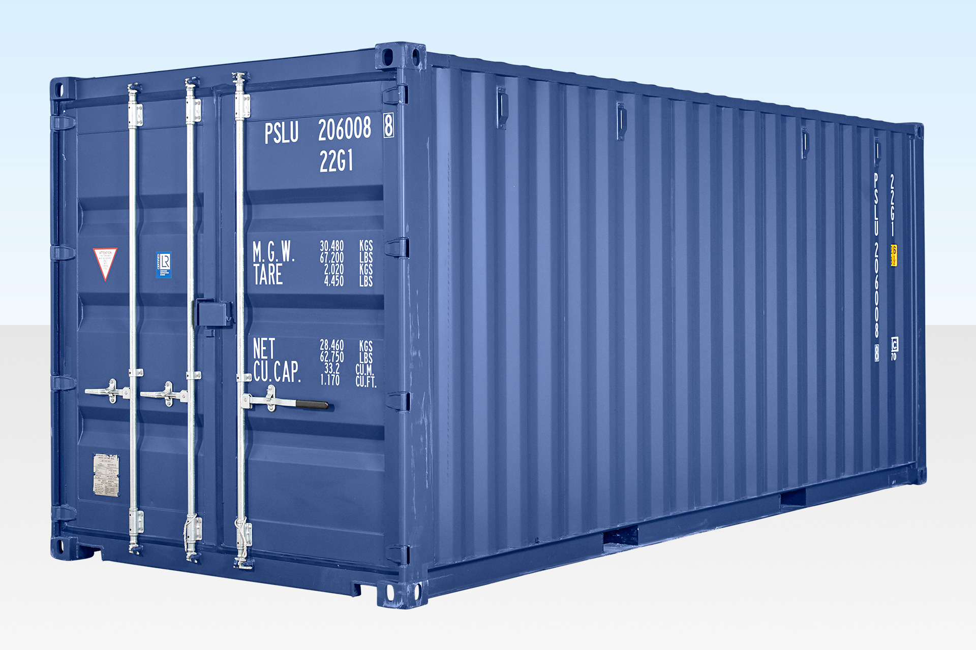 BUY 20FT SHIPPING CONTAINER (ONE TRIP) BLUE (RAL 5013) AT WWW.HELLOCONTAINERS.COM