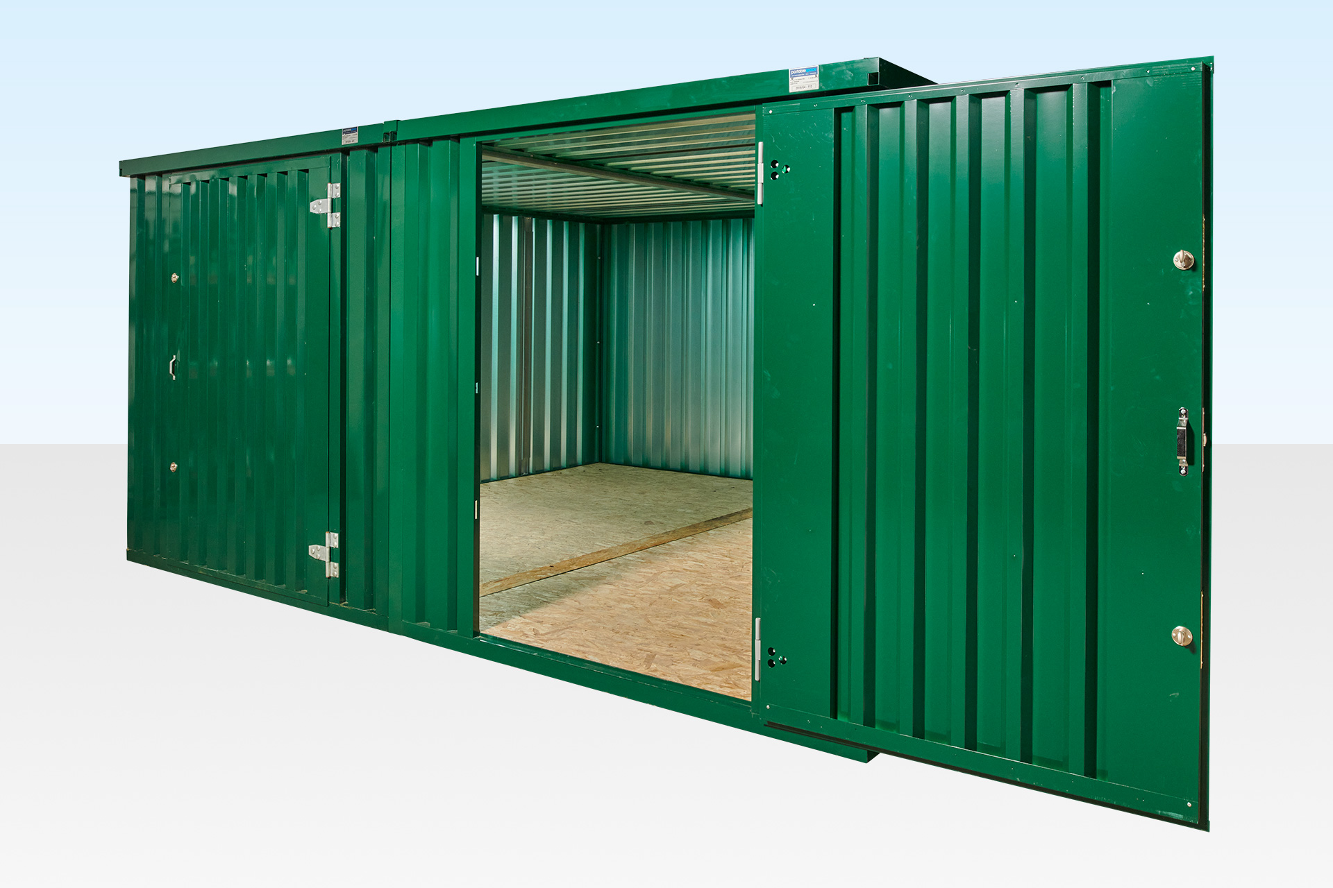 BUY 3M X 4.2M SIDE LINKED FLAT PACK CONTAINER BUNDLE (POWDER COATED) AT WWW.HELLOCONTAINERS.COM
