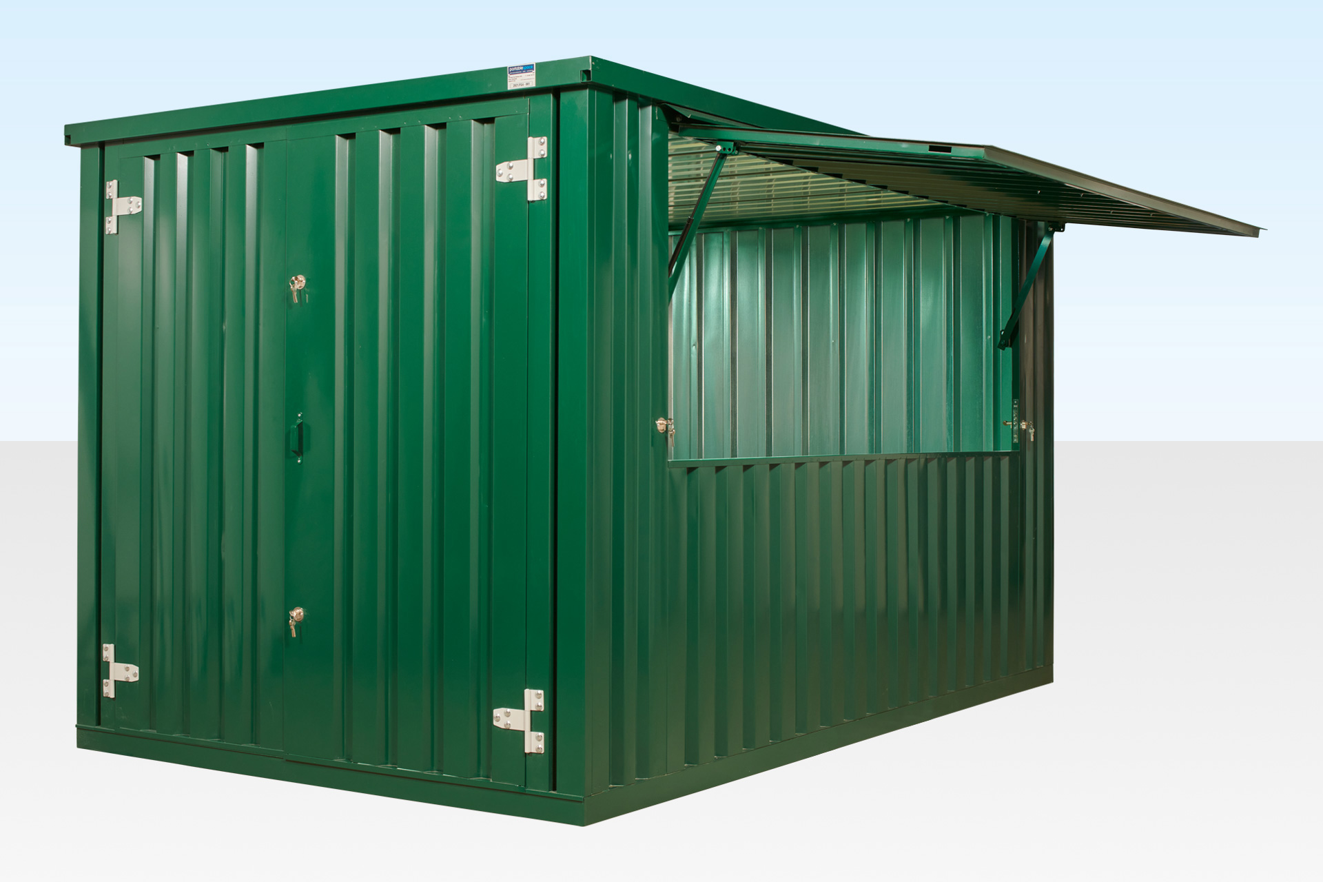 BUY 3M XL FLAT PACK KIOSK (RAL6005) – GREEN AT WWW.HELLOCONTAINERS.COM