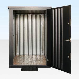 BUY FLAT PACK METAL GARDEN STORE AT WWW.HELLOCONTAINERS.COM